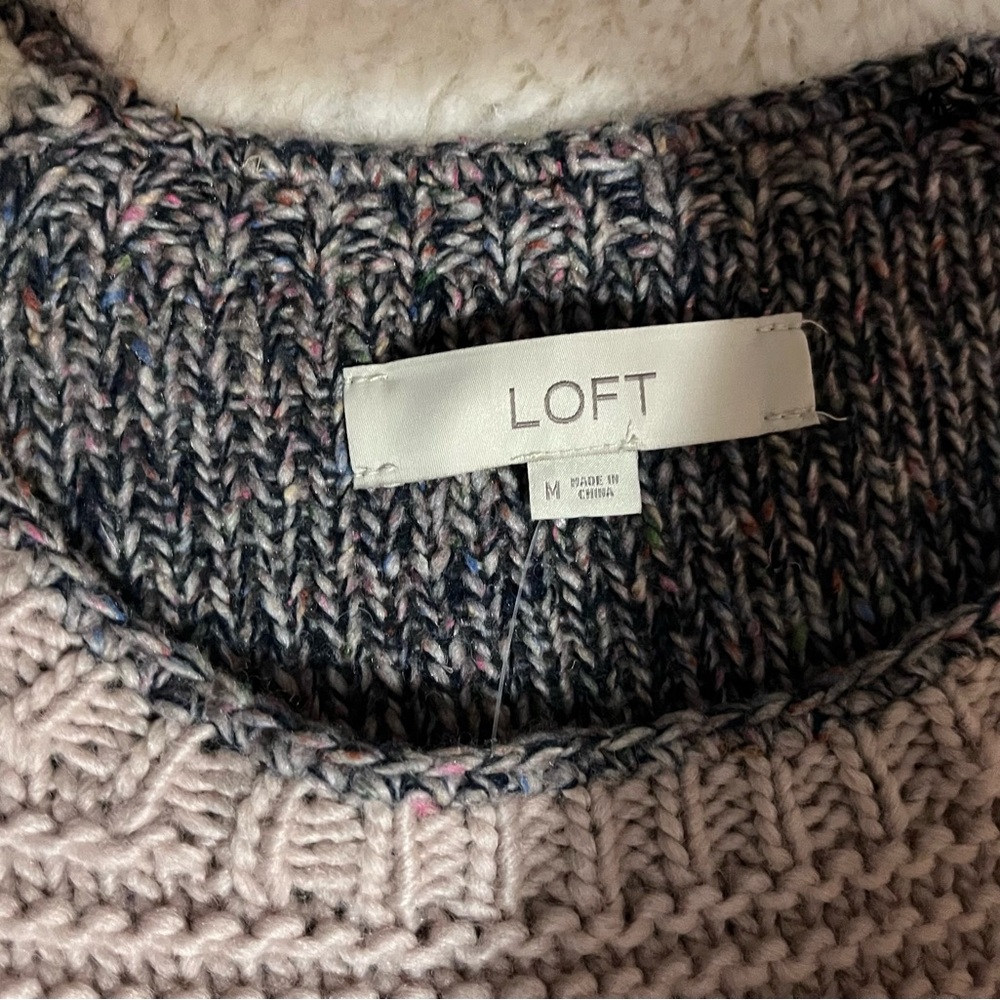 Loft Women's Multicolor Patchwork Sweater - image 3